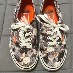 Vans Cat Pattern Sneakers. Lightly worn, smoke free home.
